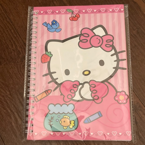 Hello Kitty Other - Hello Kitty Pink and White Striped Journal